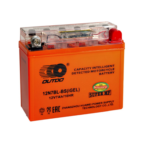фото Мото аккумулятор 7Ah OUTDO 12N7BL-BS iGEL (8Ah)