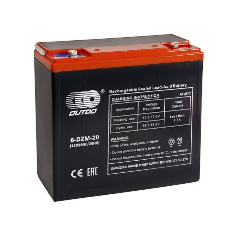 фото Аккумулятор OUTDO VRLA 12v 24Ah (6-DZM-20) e-byke